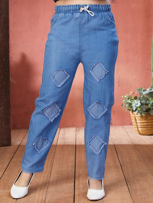girls patched relaxed fit jeans - 21538256 - Very Small Image - 1