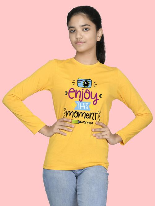 girls long sleeves front print tees - 21538395 - Very Small Image - 1