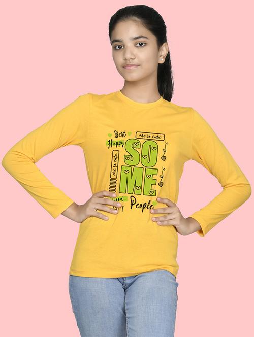 girls long sleeves front print tees - 21538403 - Very Small Image - 1