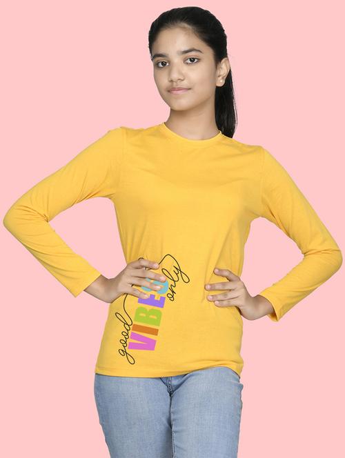 girls long sleeves placement print tees - 21538423 - Very Small Image - 1