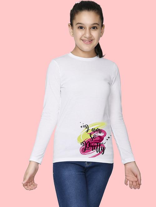 girls long sleeves placement print tees - 21538426 - Very Small Image - 1