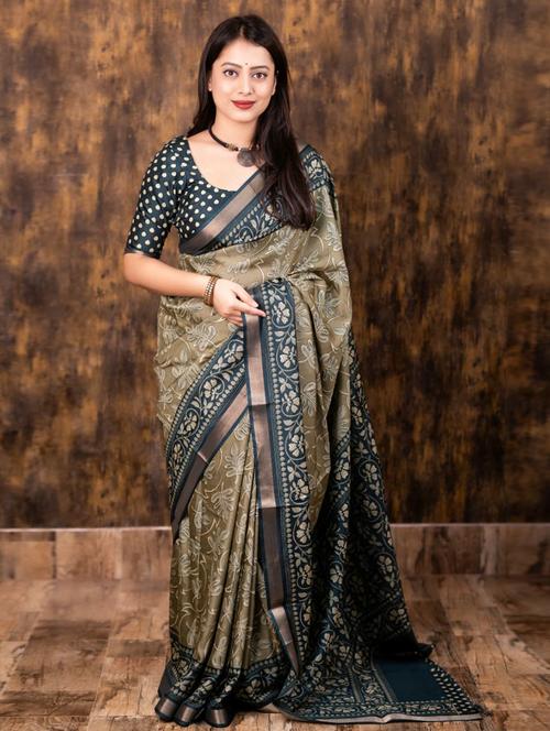 women printed saree - 21538854 - Very Small Image - 1