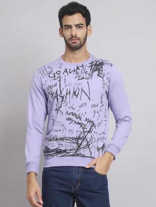 men long sleeves front print sweatshirt - 21539547 - Very Small Image - 1
