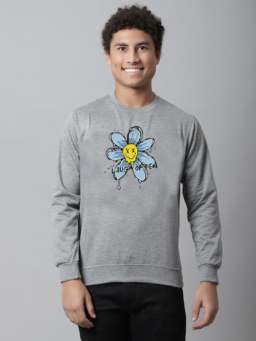 men long sleeves front print sweatshirt - 21539595 - Very Small Image - 1