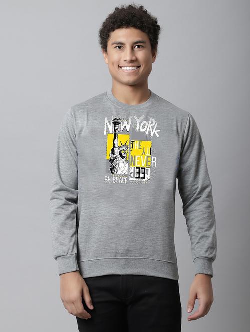 men long sleeves front print sweatshirt - 21539601 - Very Small Image - 1