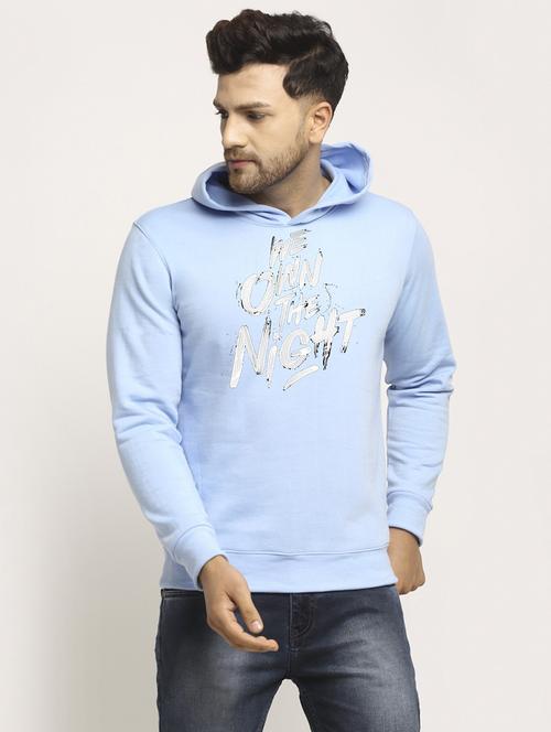 men front print long sleeves hooded sweatshirt - 21539671 - Very Small Image - 1