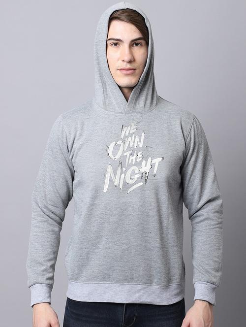 men front print long sleeves hooded sweatshirt - 21539673 - Very Small Image - 1