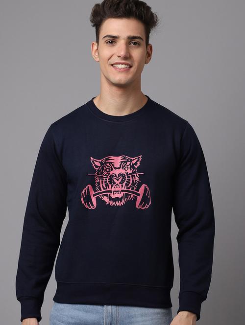 men long sleeves front print sweatshirt - 21539838 - Very Small Image - 1