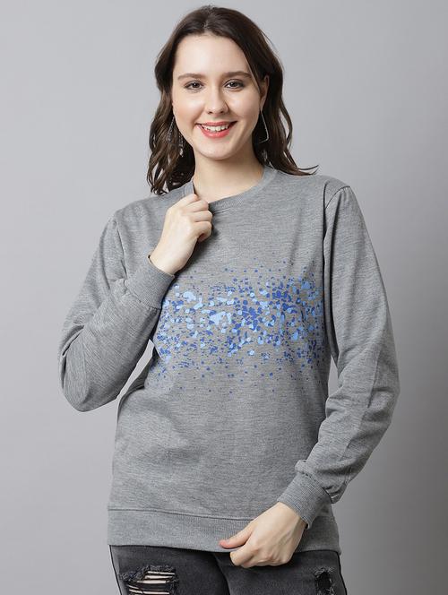 women long sleeves chest print sweatshirt - 21539906 - Very Small Image - 1