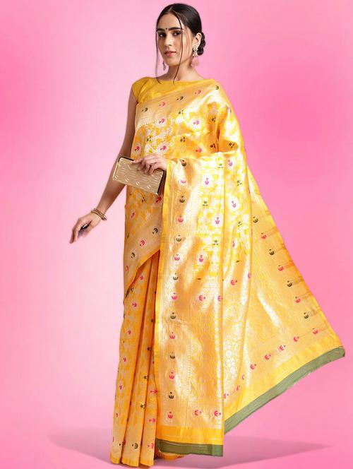 women self design zari work kanjivaram saree - 21540608 - Very Small Image - 1