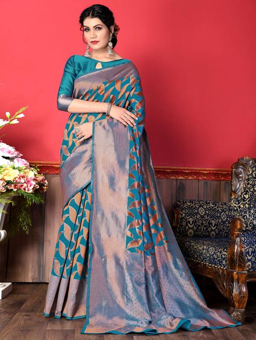 women self design zari work kanjivaram saree - 21540716 - Very Small Image - 1