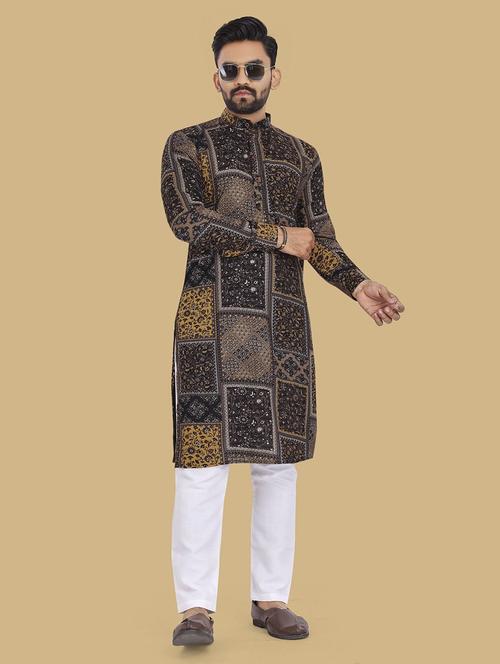 men printed long sleeves kurta - 21541831 - Very Small Image - 1
