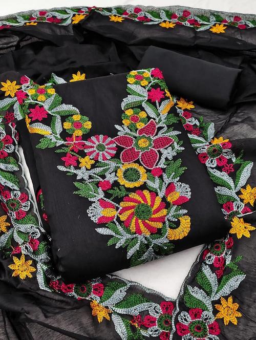 women embroidered unstitched suit set - 21543107 - Very Small Image - 1