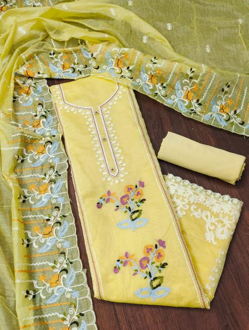women embroidered unstitched suit set - 21543121 - Very Small Image - 1
