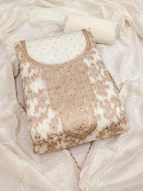 women zari work unstitched suit set - 21543141 - Very Small Image - 1