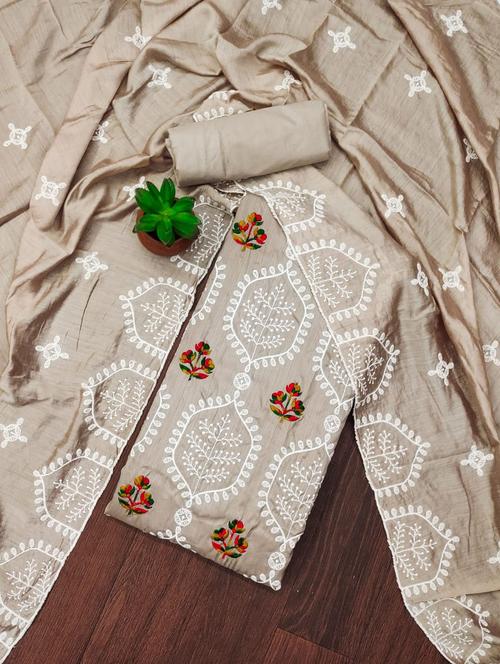women embroidered unstitched suit set - 21543166 - Very Small Image - 1