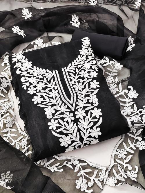women embroidered unstitched suit set - 21543208 - Very Small Image - 1