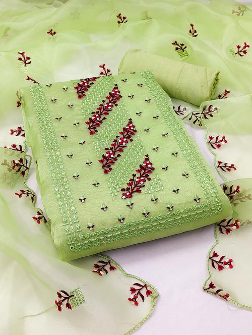 women embroidered unstitched suit set - 21543244 - Very Small Image - 1