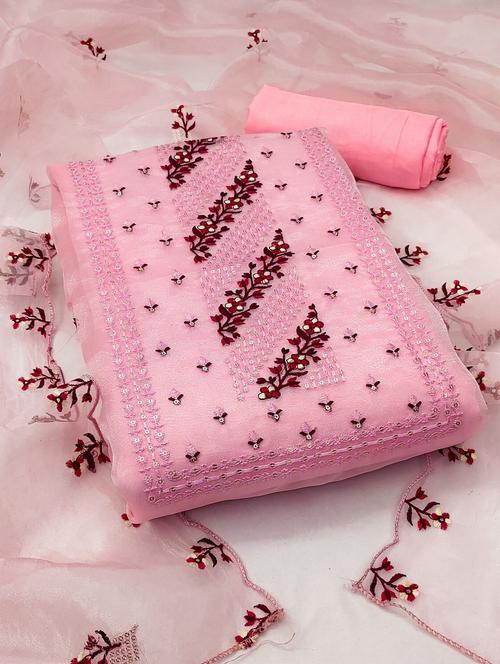 women embroidered unstitched suit set - 21543246 - Very Small Image - 1