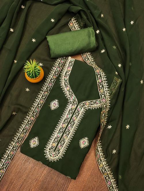 women embroidered unstitched suit set - 21543315 - Very Small Image - 1