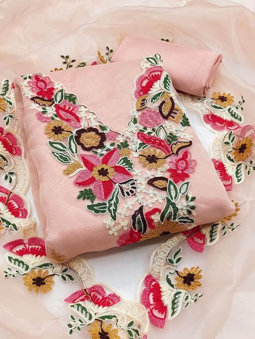 women embroidered unstitched suit set - 21543335 - Very Small Image - 1