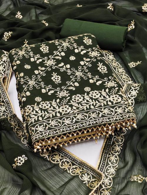 women embroidered unstitched suit set - 21543358 - Very Small Image - 1