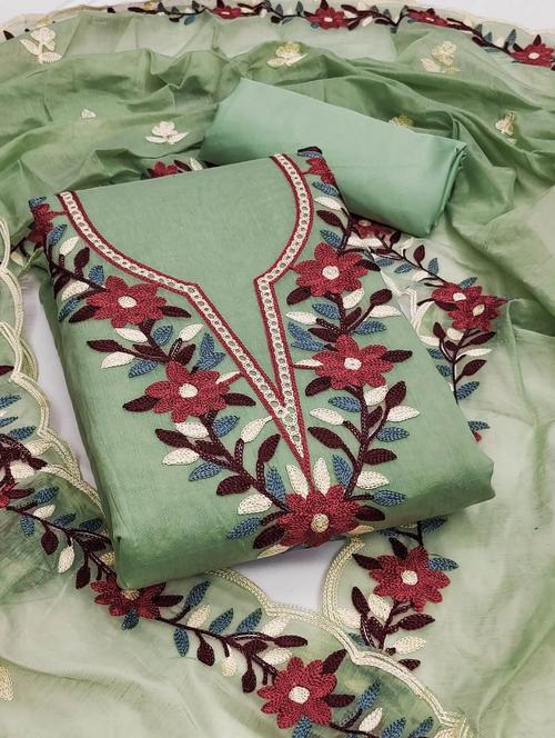 women embroidered unstitched suit set - 21543391 - Very Small Image - 1