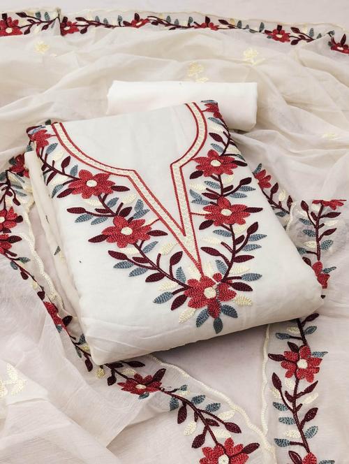 women embroidered unstitched suit set - 21543393 - Very Small Image - 1