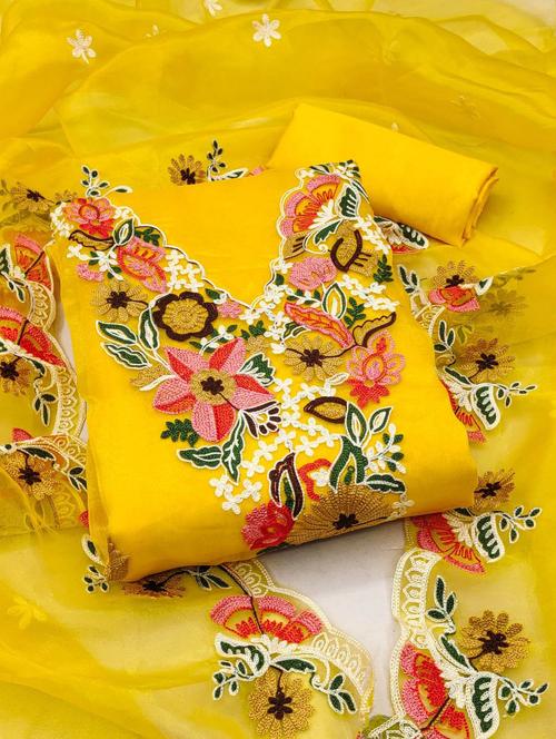 women embroidered unstitched suit set - 21543408 - Very Small Image - 1