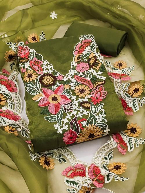 women embroidered unstitched suit set - 21543409 - Very Small Image - 1