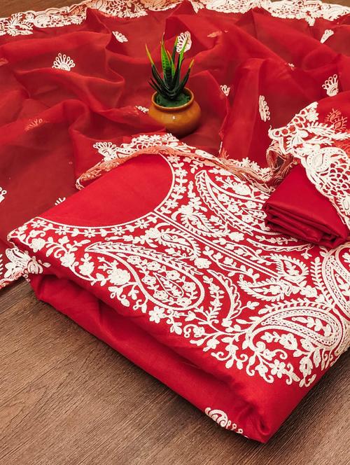 women embroidered unstitched suit set - 21543452 - Very Small Image - 1