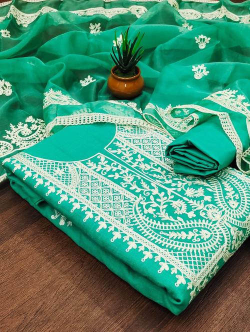 women embroidered unstitched suit set - 21543453 - Very Small Image - 1