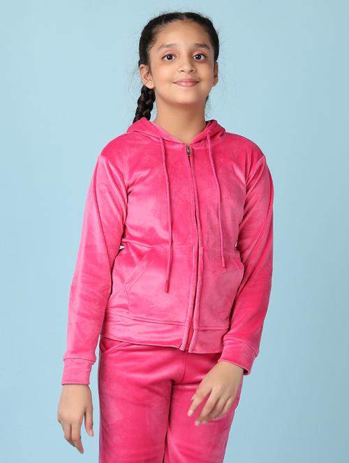 girls solid long sleeve hooded sweatshirt - 21544976 - Very Small Image - 1