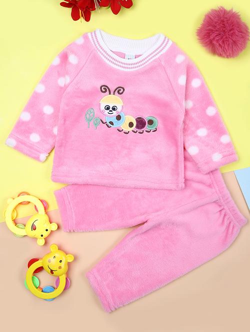 girls printed fleece full length set - 21545190 - Very Small Image - 1