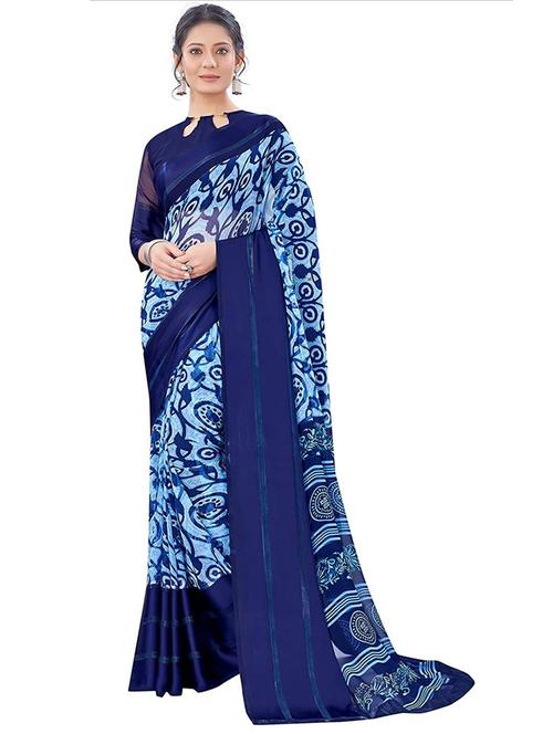 women printed casual wear georgette saree with blouse - 21546303 - Very Small Image - 1