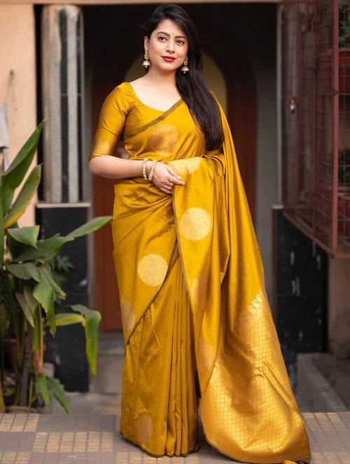 women self design zari work banarasi saree with blouse - 21546445 - Very Small Image - 1