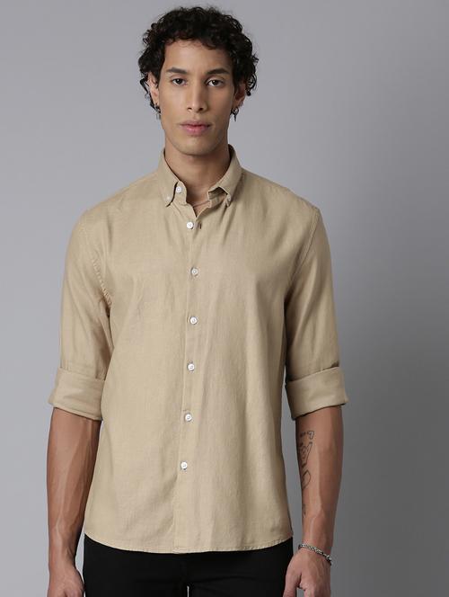 men solid long sleeve casual shirt - 21546827 - Very Small Image - 1