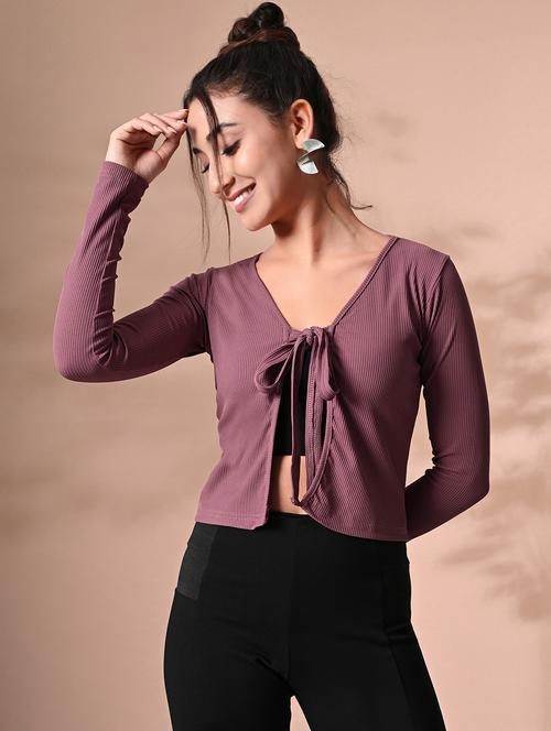 women solid long sleeves shrug - 21547076 - Very Small Image - 1