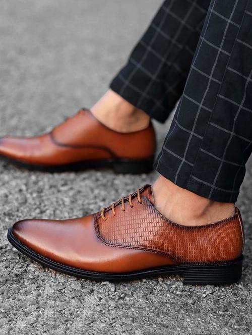 men black solid lace-up oxford - 21547405 - Very Small Image - 1