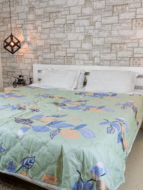 veahome cotton floral double size comforter ( 230 x 230 cm ) - green ( coordinated ) - 21547456 - Very Small Image - 1