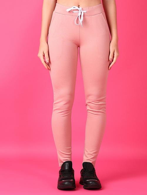 women solid pink cotton track pant - 21547697 - Very Small Image - 1