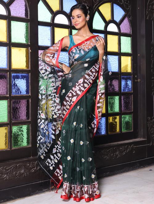 women self design handloom saree with blouse - 21548796 - Very Small Image - 1