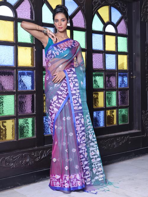 women self design handloom saree with blouse - 21548804 - Very Small Image - 1