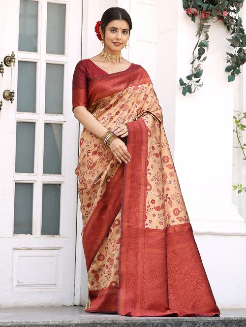women self design zari work banarasi saree - 21549146 - Very Small Image - 1