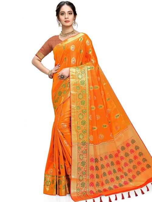 women self design zari work banarasi saree - 21549241 - Very Small Image - 1