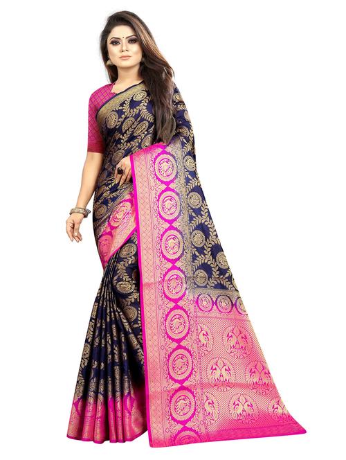 multi colored silk blend ready to wear saree - 21549828 - Very Small Image - 1