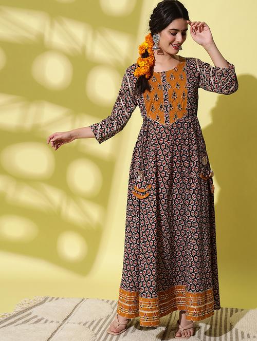 women black floral printed anarkali kurta - 21549949 - Very Small Image - 1