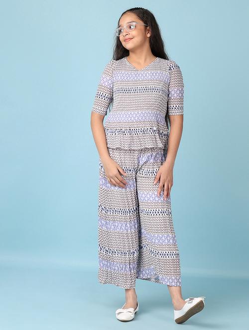 girls printed casual wear full length set - 21550560 - Very Small Image - 1