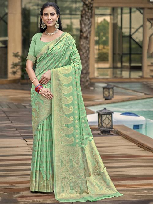 women zari work banarasi saree - 21551232 - Very Small Image - 1