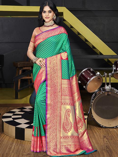 women zari work banarasi saree - 21551288 - Very Small Image - 1